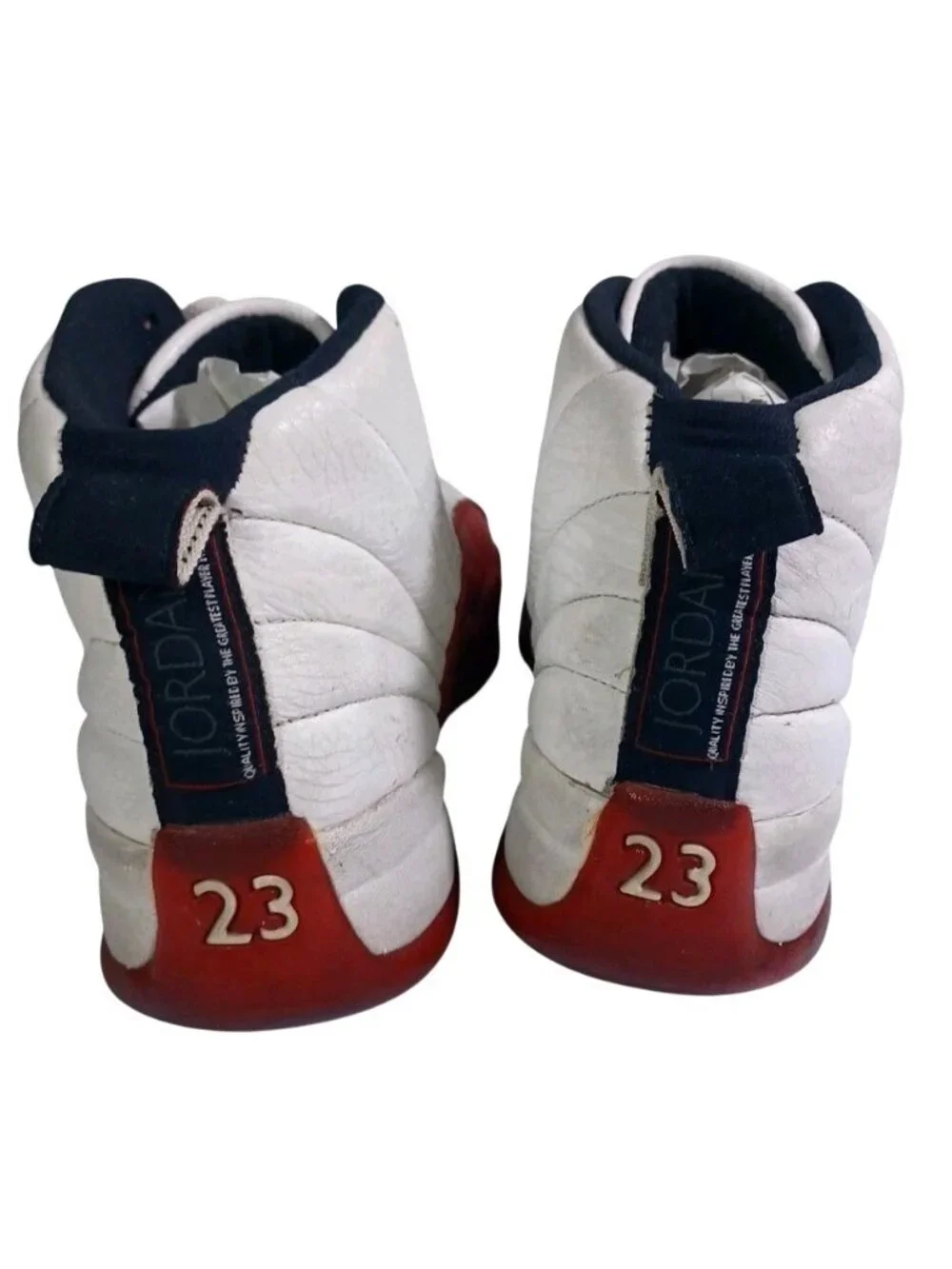 Men's Size 8.5 Air Jordan 12 Retro Cherry Red White Leather Basketball Sneakers